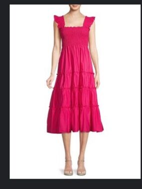 NWOT Women’s Ruffled Smocked Maxi Dress - Pink